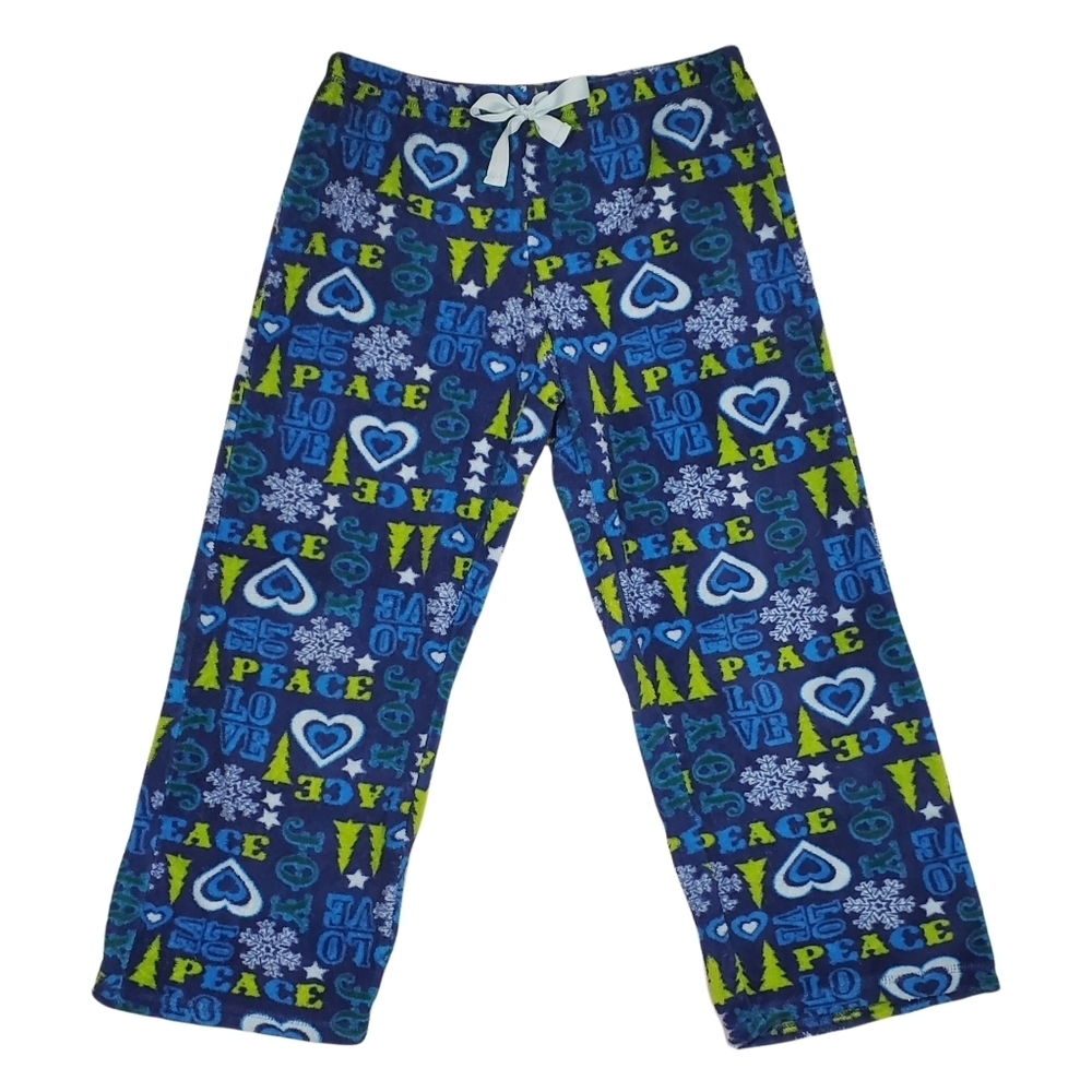 FLEECE Pajama Pants Christmas tree Peace joy love